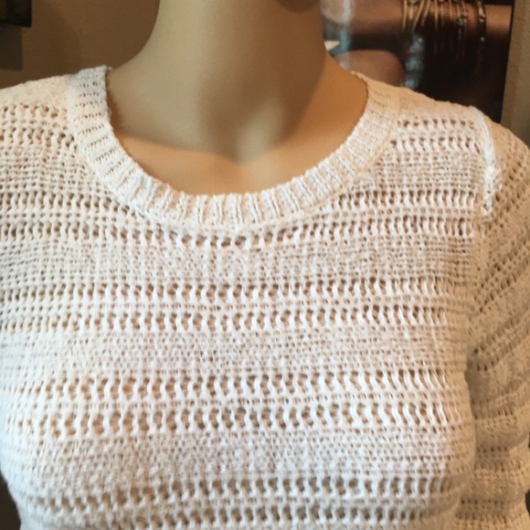 MICHAEL KORS Knit Pullover Sweater White Silver Side Zippers Women's X-Small - Picture 2 of 11